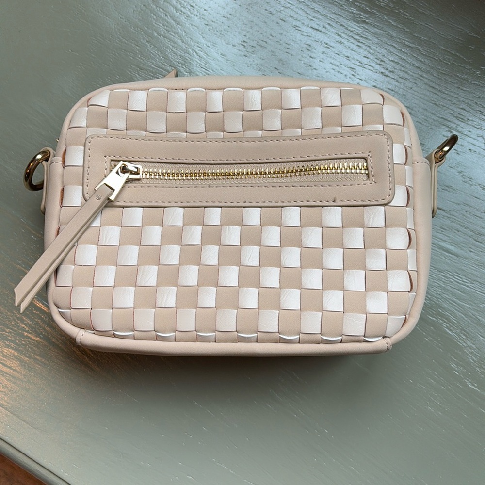 Cream camera bag purse